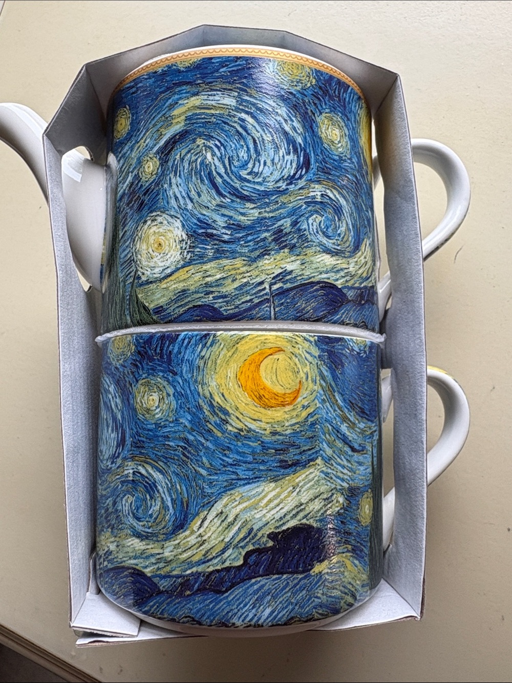 Vincent Van Gogh’s “Starry Night “ Fine China Tea for One Set NWT